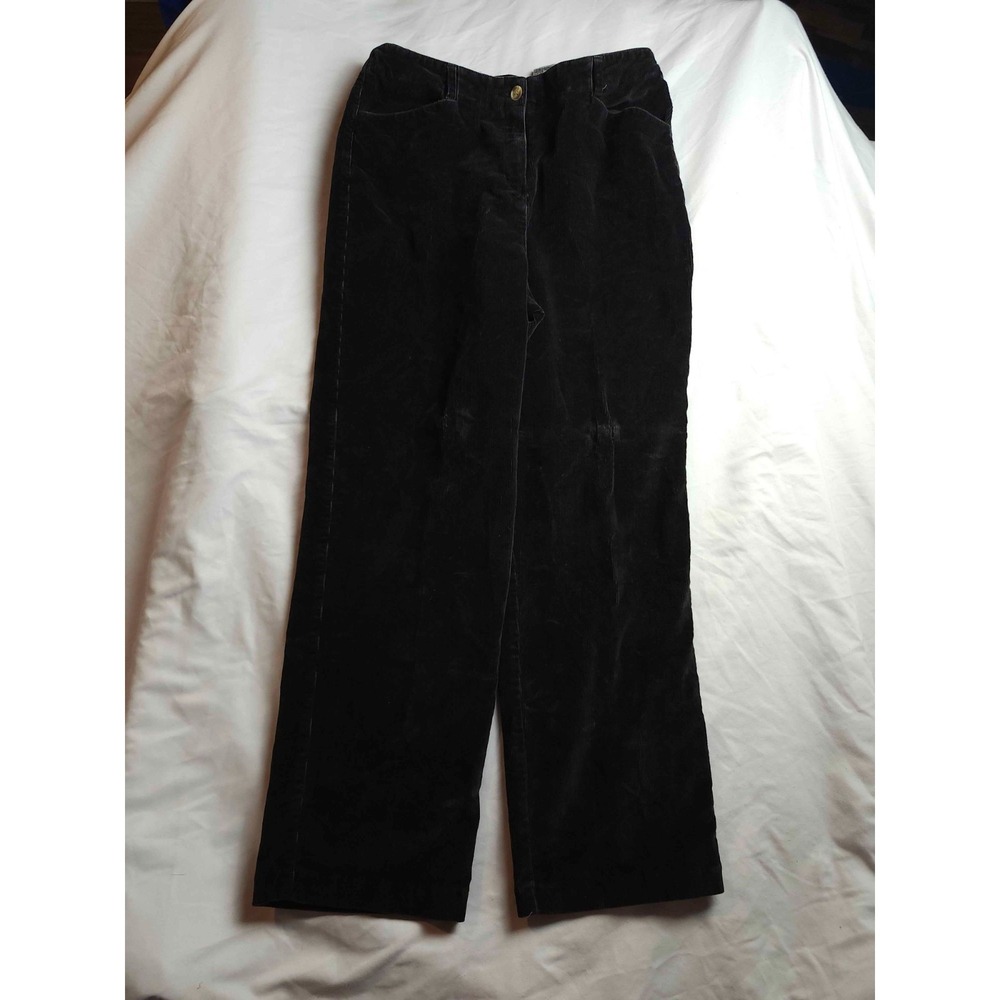 Talbots Pants Womens 12 Black Corduroy Smart Casual Quiet Luxury Office Workwear